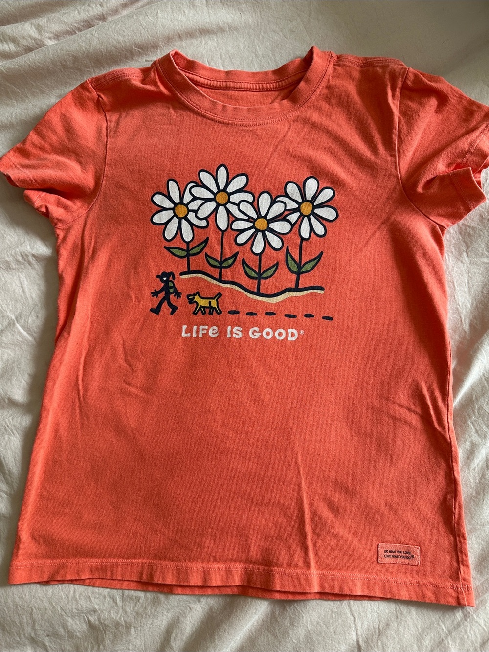 Life Is Good Coral Daisy Graphic Short-Sleeve Tee